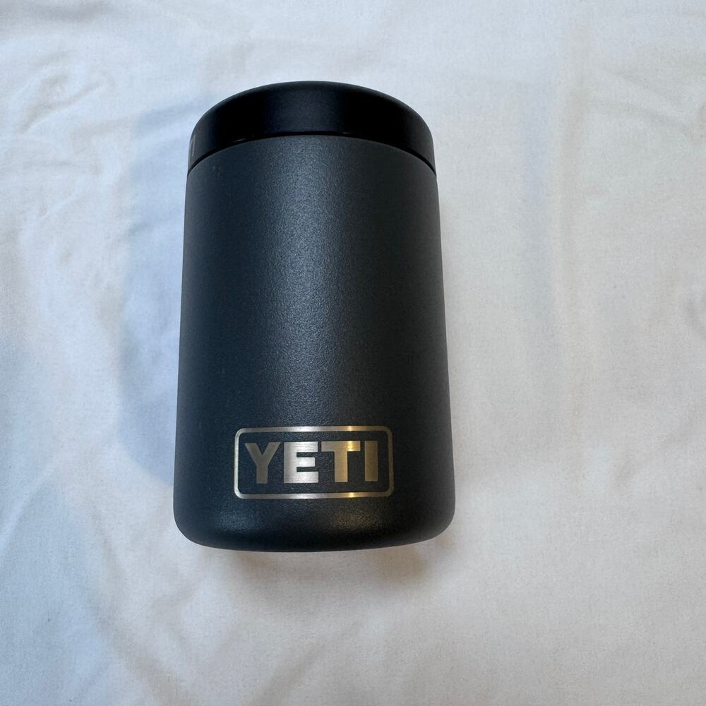 YETI Rambler 12 oz Colster Can Cooler Insulator Charcoal Gray Stainless